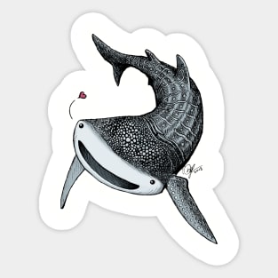 Whale Shark Love Sticker